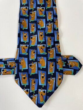 Vintage Scooby-Doo Silk Tie Rack Blue Character Cartoon Men’s Necktie